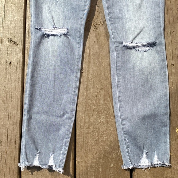 J Brand Alana Provocateur Destruct High Rise Crop Skinny Jeans Gray Size 27 - Picture 7 of 16